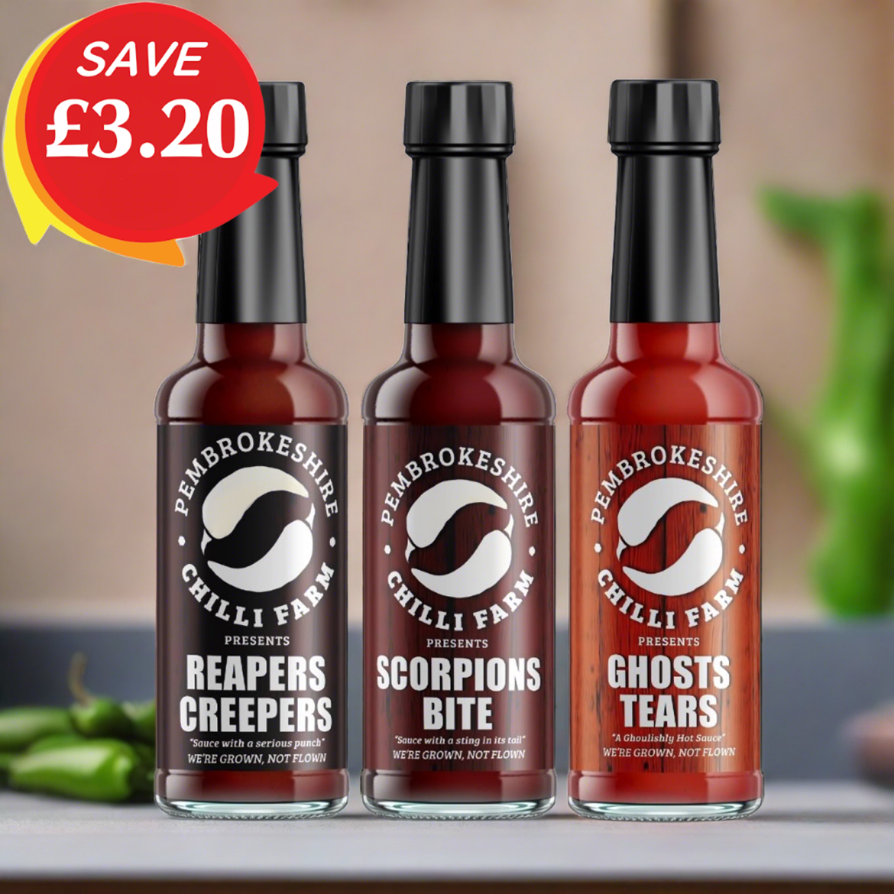 3 Fresh Hot Chilli Sauce Deal | Pembrokeshire Chilli Farm