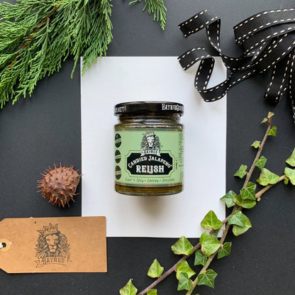 Haynes Candied Green Jalapeno Relish, Spreadable Sweet and Hot Sauce