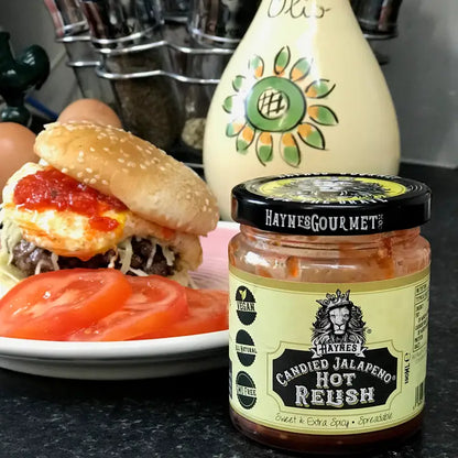 Haynes Candied Jalapeno Relish, Spreadable Sweet and Hot Sauce