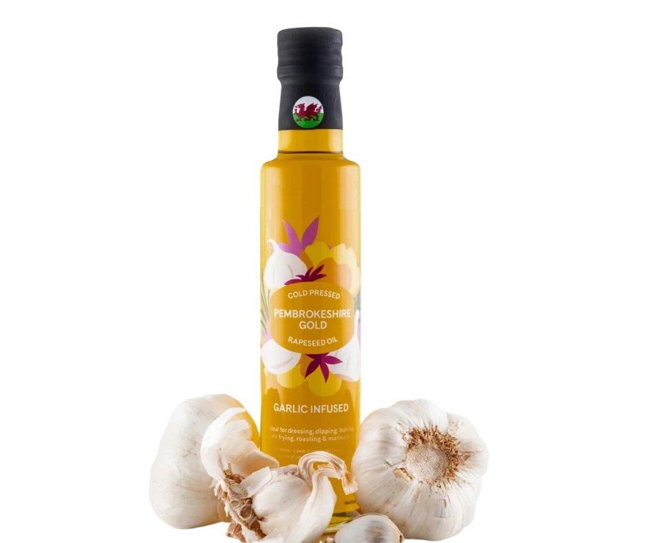 Pembrokeshire Gold Garlic Infused Rapeseed Oil 250ml - Pembrokeshire Chilli Farm